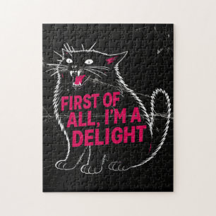 Puzzle Primero que nada soy un delicioso gato negro rugie