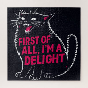 Puzzle Primero que nada soy un delicioso gato negro rugie