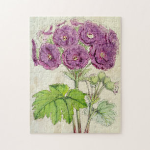 Puzzle Primrose chino con doble filo botánico vintage
