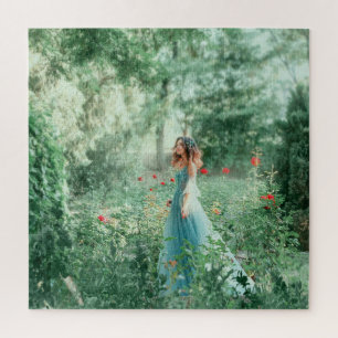 Puzzle Princesa de Brunette: acuarela de bosque de hadas