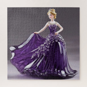 Puzzle Princesa de cristal con vestido púrpura