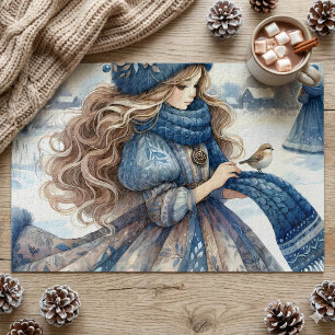 Puzzle Princesa de fantasía de invierno en tierra de cuen