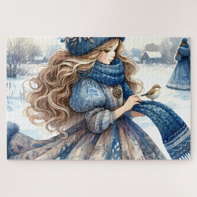 Puzzle Princesa de fantasía de invierno en tierra de cuen (Horizontal)