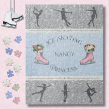 Princesa de patinaje sobre hielo de niñas plateada