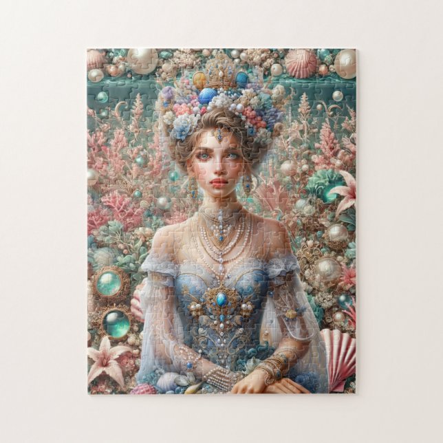 Puzzle Princesa del Mar Concha de Mar Joyas Playa Real (Vertical)