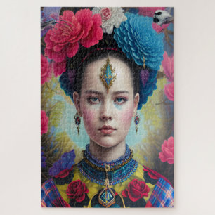 Puzzle Princesa elegante con atuendo de tartán