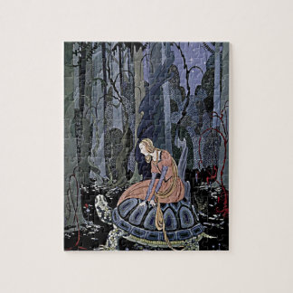 Puzzle Princesa monta un Ilustracion de tortuga