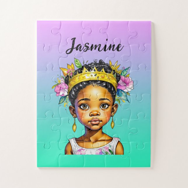Puzzle Princesa Niña Personalizada de Color (Vertical)