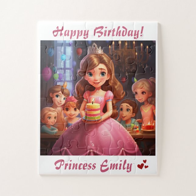 Puzzle Princesa Personalizada [Nombre] Cumpleaños (Vertical)