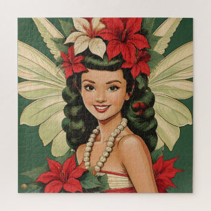 Puzzle Princesa Retro de Navidad Tropical de los 50