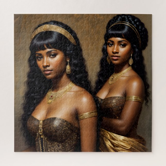 Puzzle Princesas africanas arte de hermanas negras (Vertical)