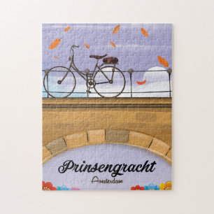 Puzzle Prinsengracht, cartel de viaje al canal de Ámsterd