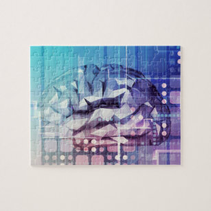 Puzzle Procesador cerebral de una mente humana y concepto