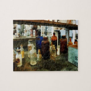 Puzzle Productos químicos diversos en botellas