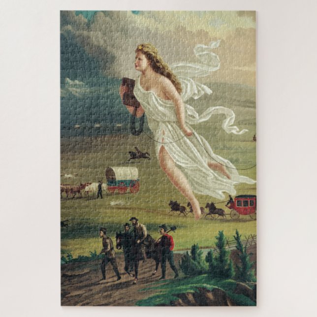 Puzzle Progreso Americano por John Gast (Vertical)