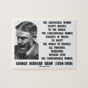 Puzzle Progreso irrazonable G.B. Shaw Quote de la mujer