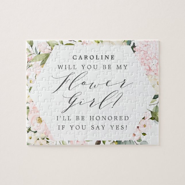 Puzzle Propuesta de Chica de flores florales de Rubor geo (Horizontal)