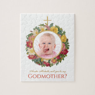 Puzzle Propuesta de Madrina Foto floral en Corona de Rosa