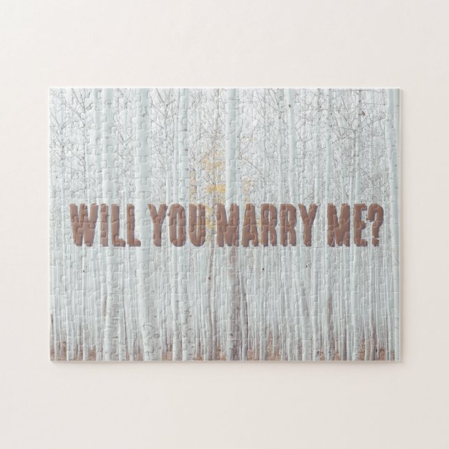 Puzzle Propuesta de matrimonio en el bosque de abedules (Horizontal)