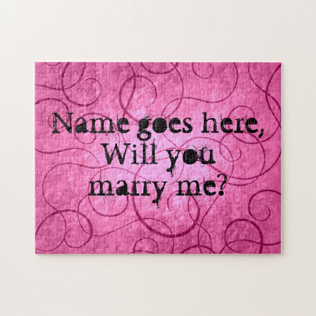 Puzzle Propuesta de matrimonio rosa (Horizontal)