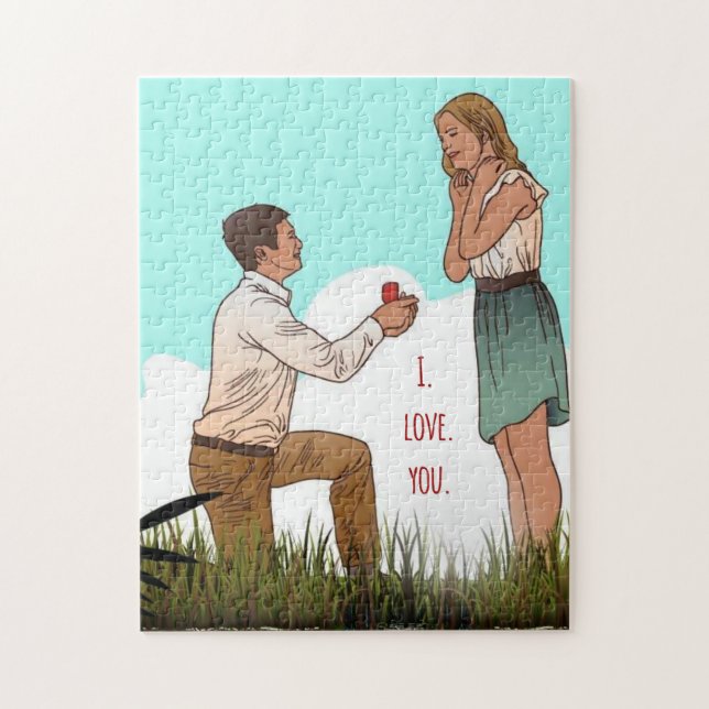 Puzzle propuesta de matrimonio valentineday personalizado (Vertical)
