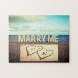 Puzzle Propuesta matrimonial de Marry Me Heart Iniciales 