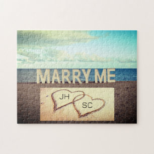 Puzzle Propuesta matrimonial de Marry Me Heart Iniciales 