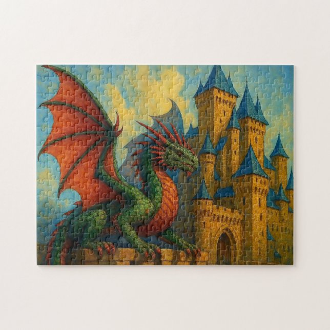 Puzzle Protector del castillo del dragón medieval (Horizontal)