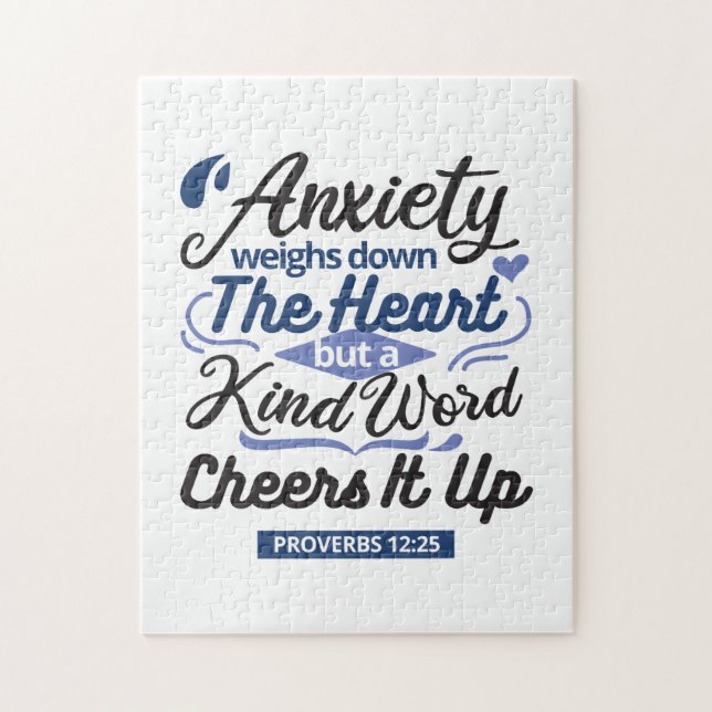 Puzzle Proverbios 12:25 Versículo de la Biblia – Arte de  (Vertical)