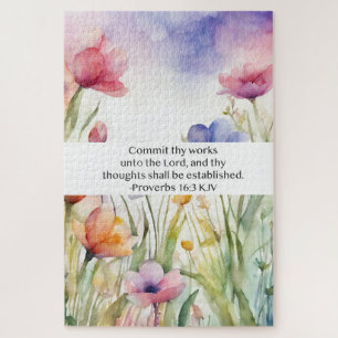 Puzzle Proverbios 16:3 RVR Encomienda a Jehová tus obras