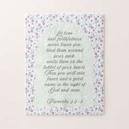 Puzzle Proverbios 3:3–4 Escritura Floral