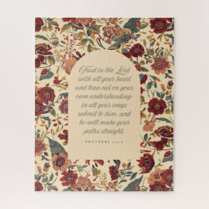 Puzzle Proverbios 3:5–6 Confía en el Señor Estampa Floral