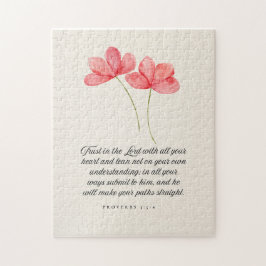 Puzzle Proverbios 3:5–6 Confía en el Señor Floral Rosa