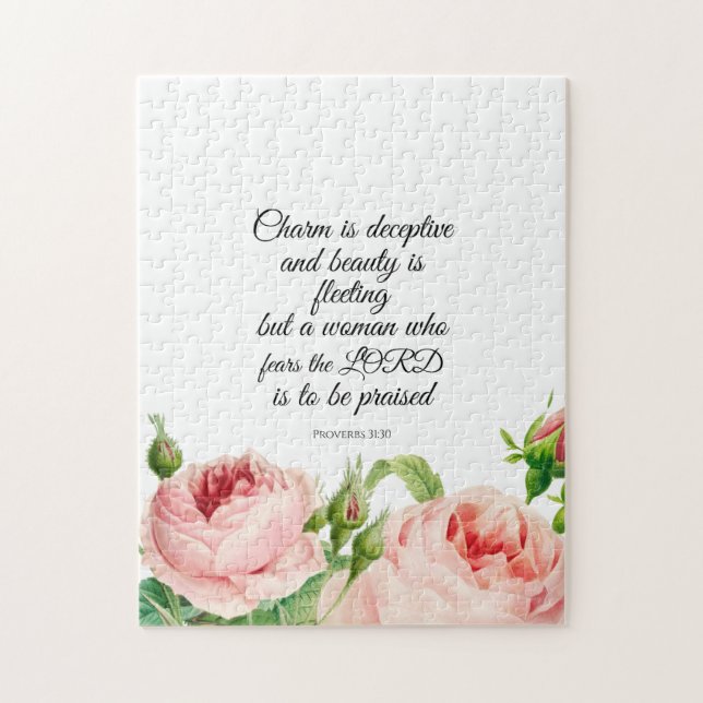 Puzzle Proverbios Florales 31:30  (Vertical)