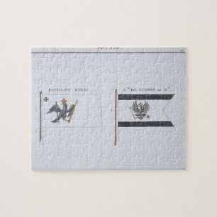 Puzzle Prusiano señala por medio de una bandera, de un
