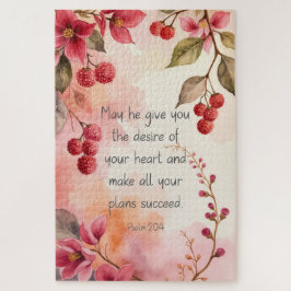 Puzzle Psalm 20:4 Desire of Your Heart Scripture | Floral