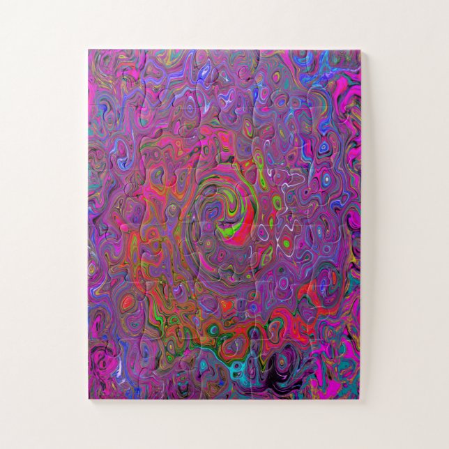 Puzzle Psicodelia Groovy Magenta Retro Bañón Líquido (Vertical)