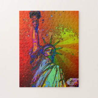 Puzzle Psicodelia NYC Arcoiris Estatua de la Libertad 1R
