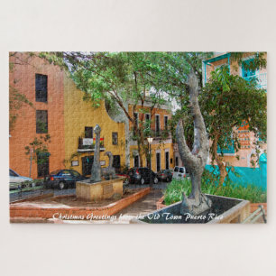 Puzzle Pueblo Antiguo de Puerto Rico. Saludos de Navidad