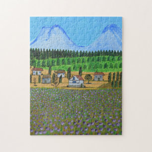 Puzzle Pueblo con las montañas Tatra al fondo
