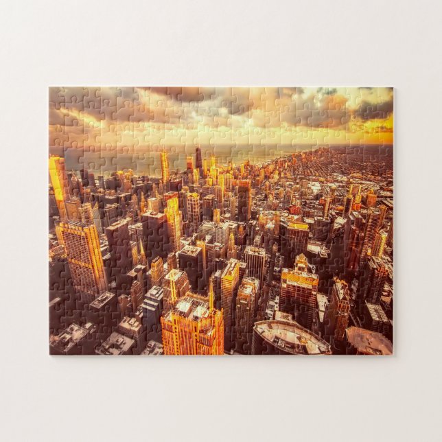 Puzzle Pueblo de Chicago Michigan. (Horizontal)