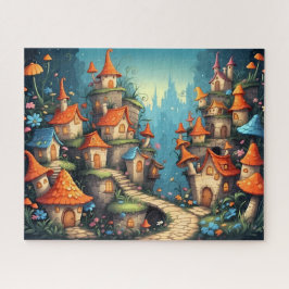 Puzzle Pueblo de Cuento de Hadas Caprichoso con Techos de