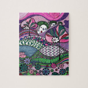 Puzzle Pueblo de Cuentos de Hadas Caprichoso Zentangle Ro