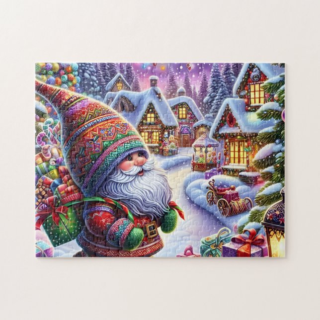 Puzzle Pueblo de Gnomo de Navidad (Horizontal)