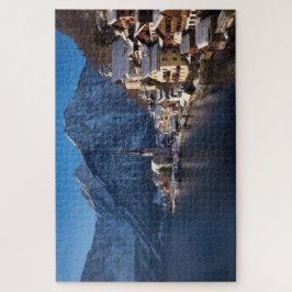 Puzzle Pueblo de Hallstatt en la nieve en invierno