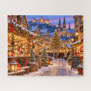 Puzzle Pueblo de Mercado de Navidad