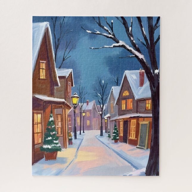 Puzzle Pueblo de Navidad Muy Alegre (Vertical)