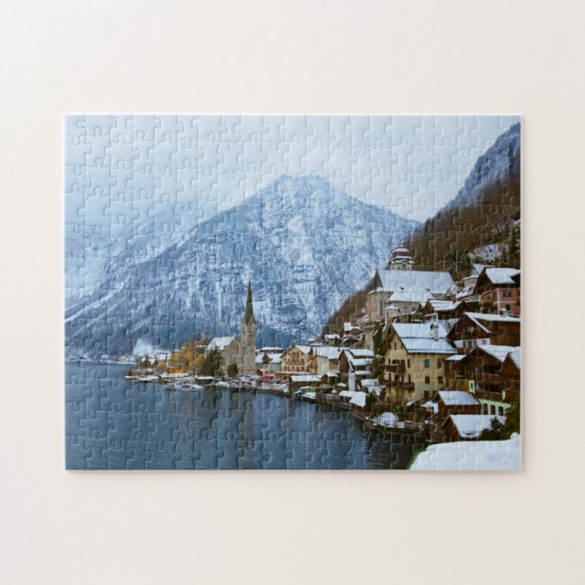 Puzzle Pueblo Hallstatt en el lago - Salzburg Austria (Horizontal)