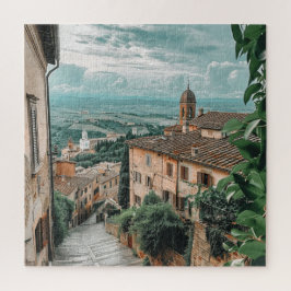 Puzzle Pueblo italiano de la cima de una colina sobre las