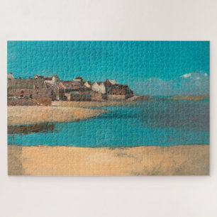 Puzzle Pueblo junto al mar en Bretaña, por Odilon Redon